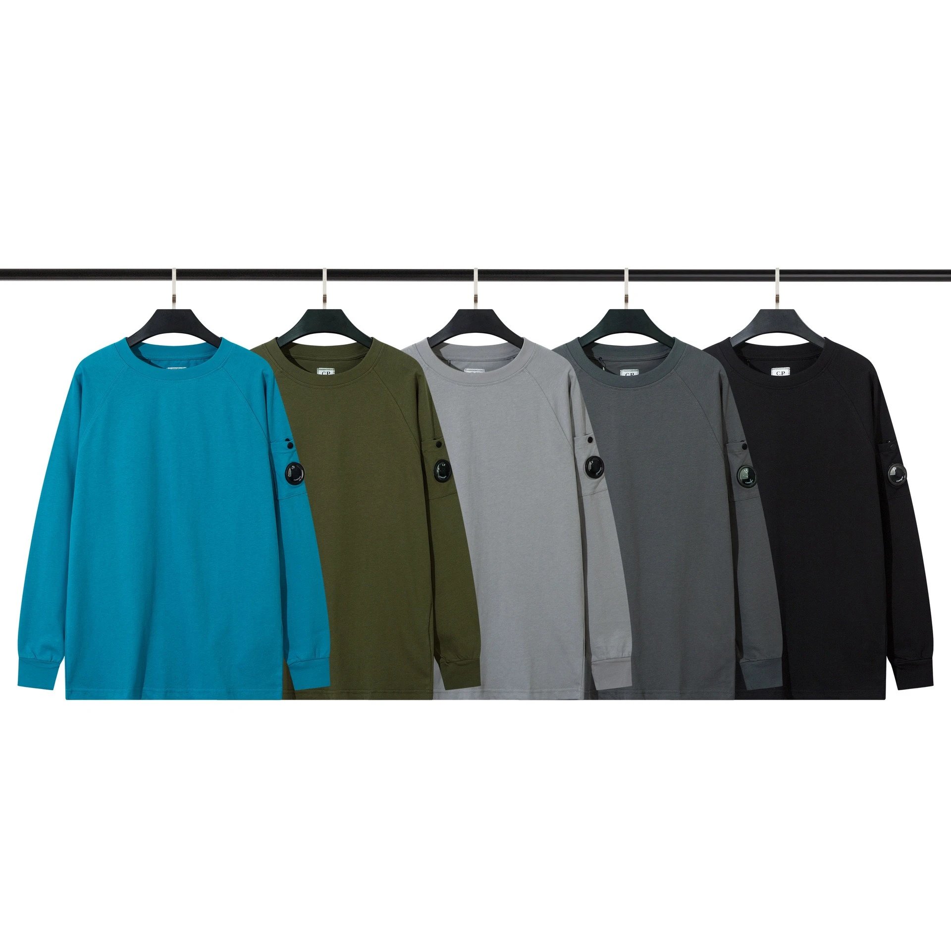 C.P. Company Lens Patch Long Sleeve T-Shirt Gray - 3