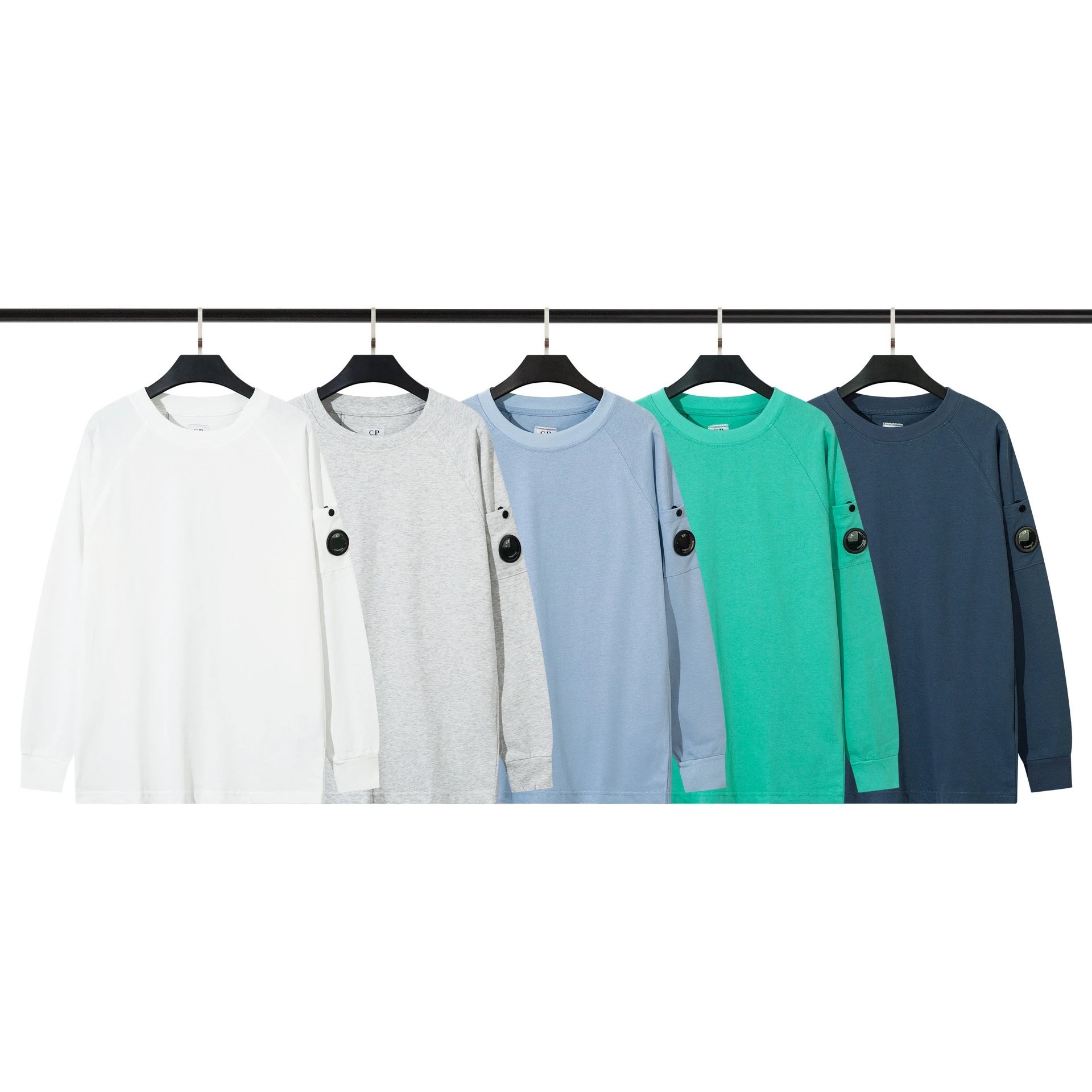 C.P. Company Lens Patch Long Sleeve T-Shirt Gray - 4