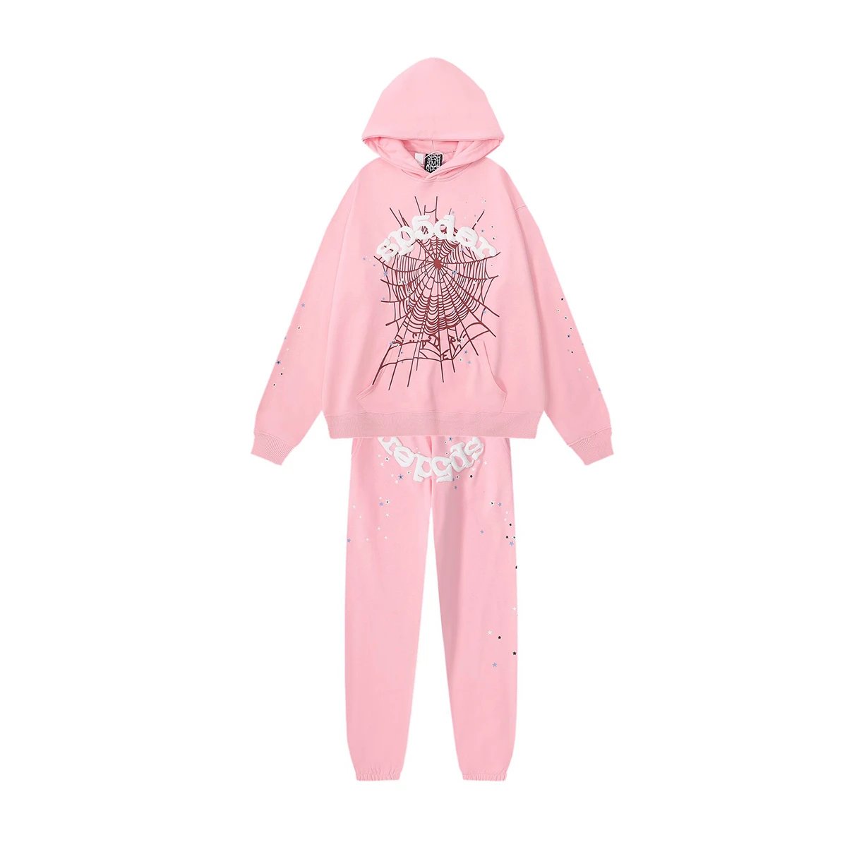 SP5DER Spider Graphic Hoodie and Sweatpants Set Charcoal Gray - 21
