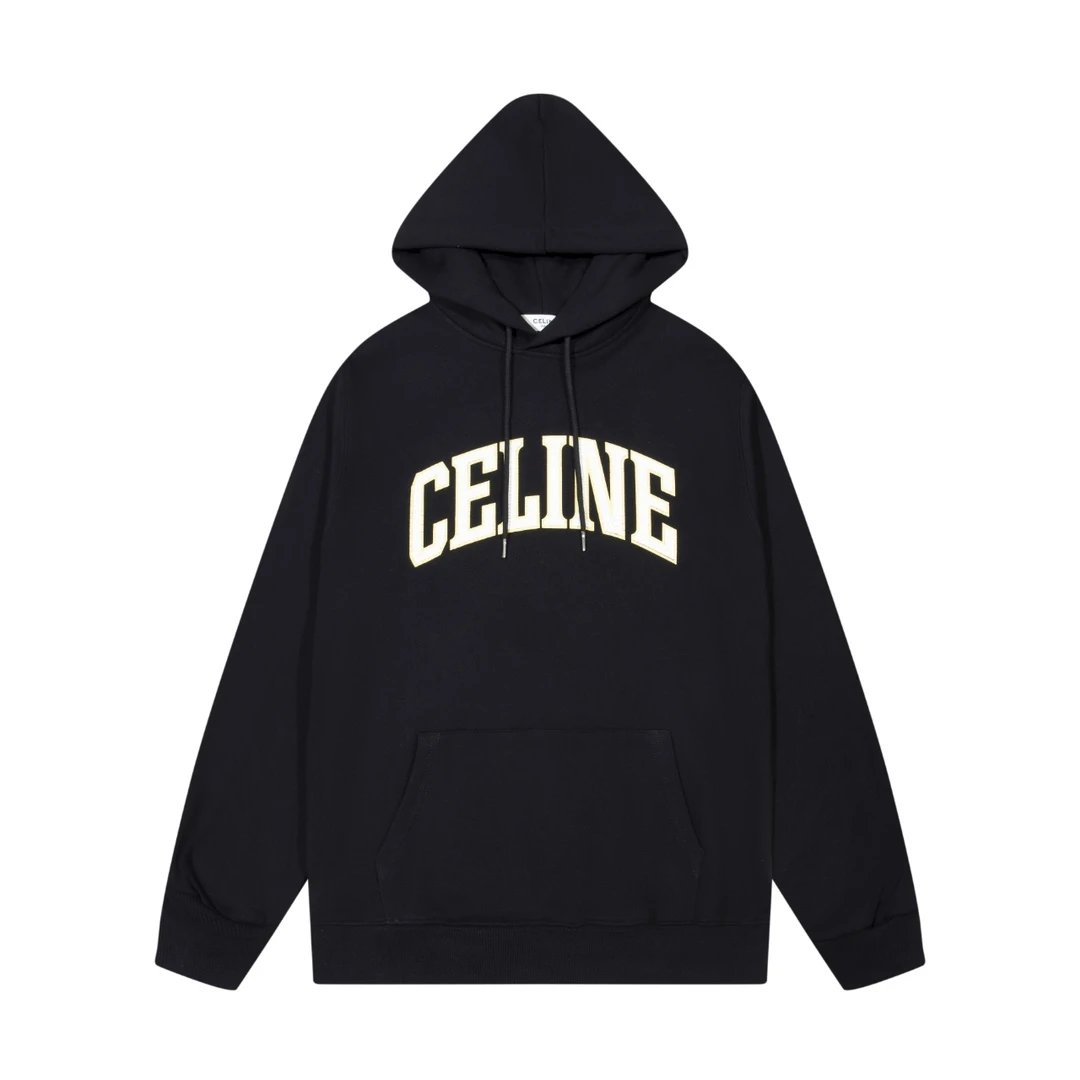 Celine Logo Hoodie Black - 3