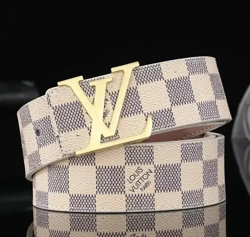 Louis Vuitton Belts LV Initial buckle belt with monogram and checkered patterns — 22
