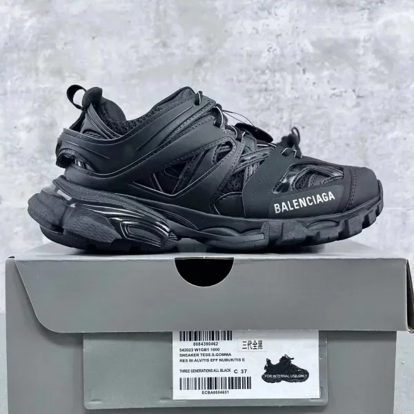 Balenciaga Triple S All Black Sneakers - 16