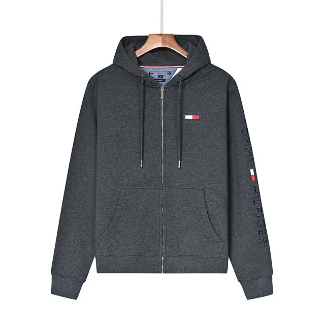 Lacoste Hoodies & Sweatshirts Zip-up hooded sweatshirt with crocodile chest logo and kangaroo pockets product detail image 29