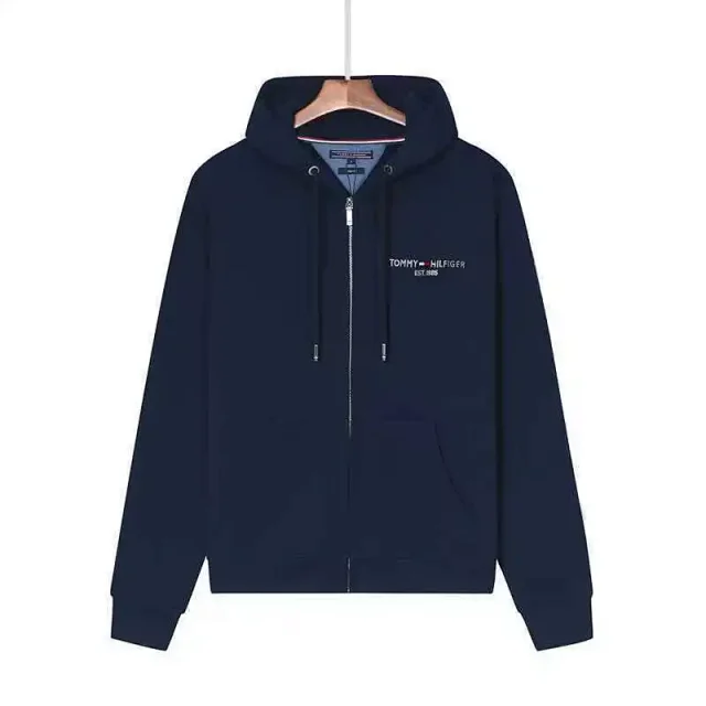 Lacoste Hoodies & Sweatshirts Zip-up hooded sweatshirt with crocodile chest logo and kangaroo pockets product detail image 30