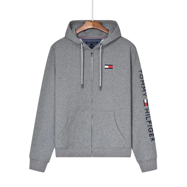 Lacoste Hoodies & Sweatshirts Zip-up hooded sweatshirt with crocodile chest logo and kangaroo pockets product detail image 28