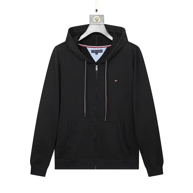 Lacoste Hoodies & Sweatshirts Zip-up hooded sweatshirt with crocodile chest logo and kangaroo pockets product detail image 35