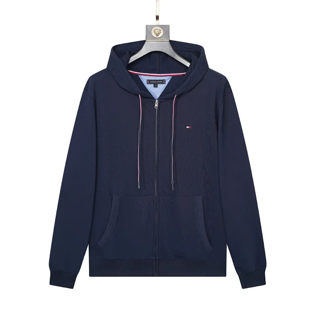 Lacoste Hoodies & Sweatshirts Zip-up hooded sweatshirt with crocodile chest logo and kangaroo pockets product detail image 34