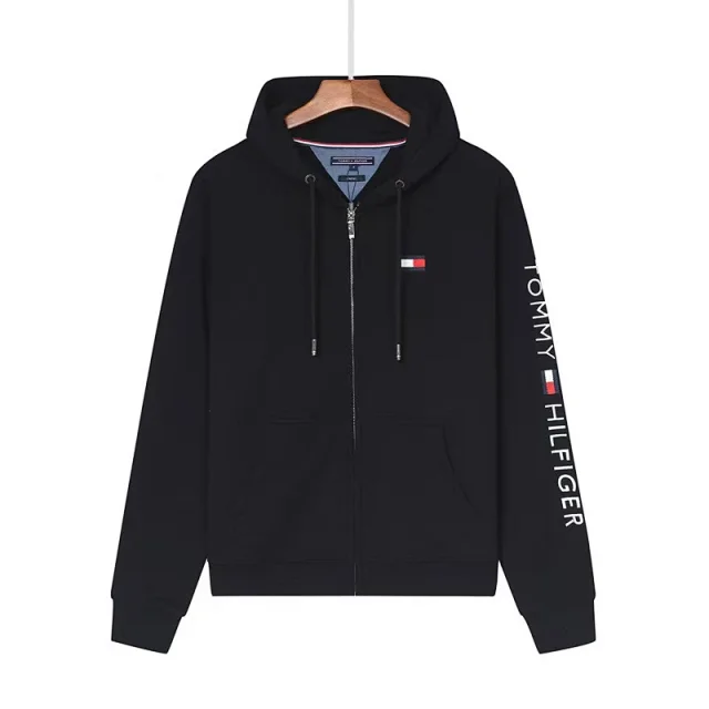 Lacoste Hoodies & Sweatshirts Zip-up hooded sweatshirt with crocodile chest logo and kangaroo pockets product detail image 27