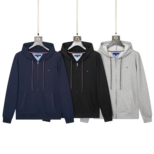Lacoste Hoodies & Sweatshirts Zip-up hooded sweatshirt with crocodile chest logo and kangaroo pockets product detail image 32