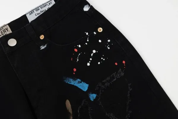 Gallery Dept. Distressed Utility Flare Jeans Army Green - 6