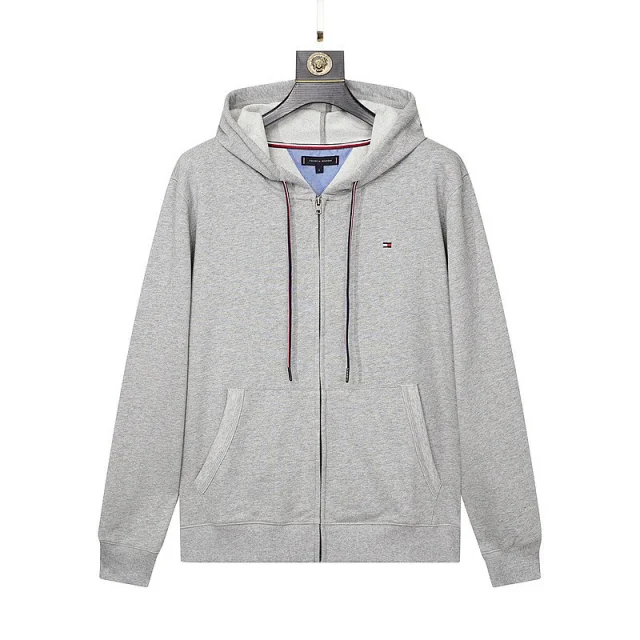 Lacoste Hoodies & Sweatshirts Zip-up hooded sweatshirt with crocodile chest logo and kangaroo pockets product detail image 36