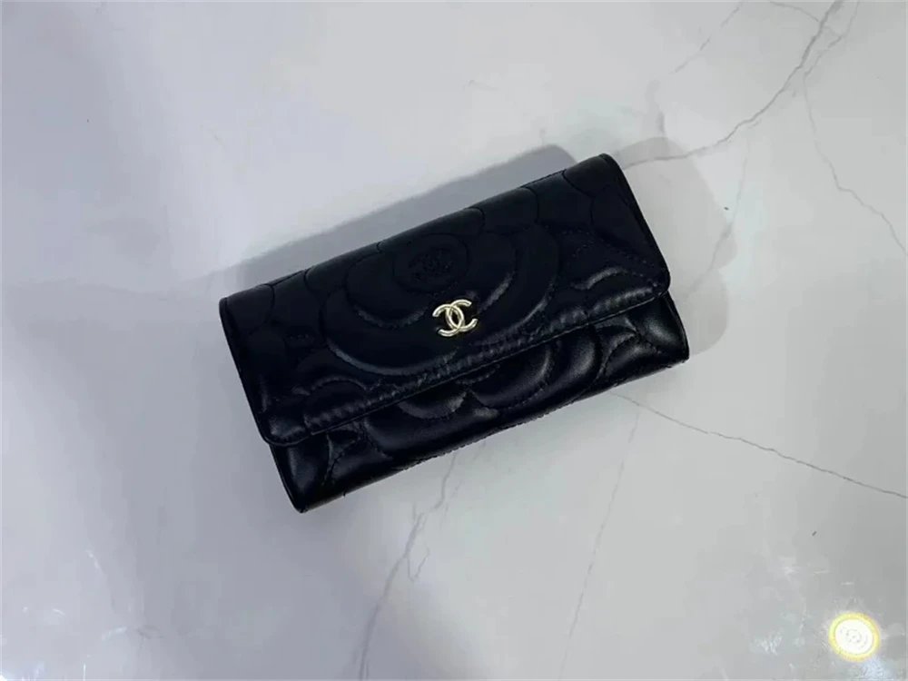 Chanel Camellia Quilted Wallet
