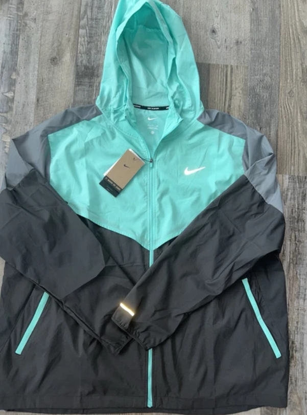 Black and Teal Nike Windbreaker Jacket