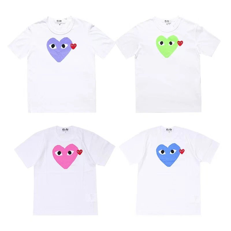 H Love Japanese Trendy T-shirt Pure Cotton Round Neck Short Sleeve
