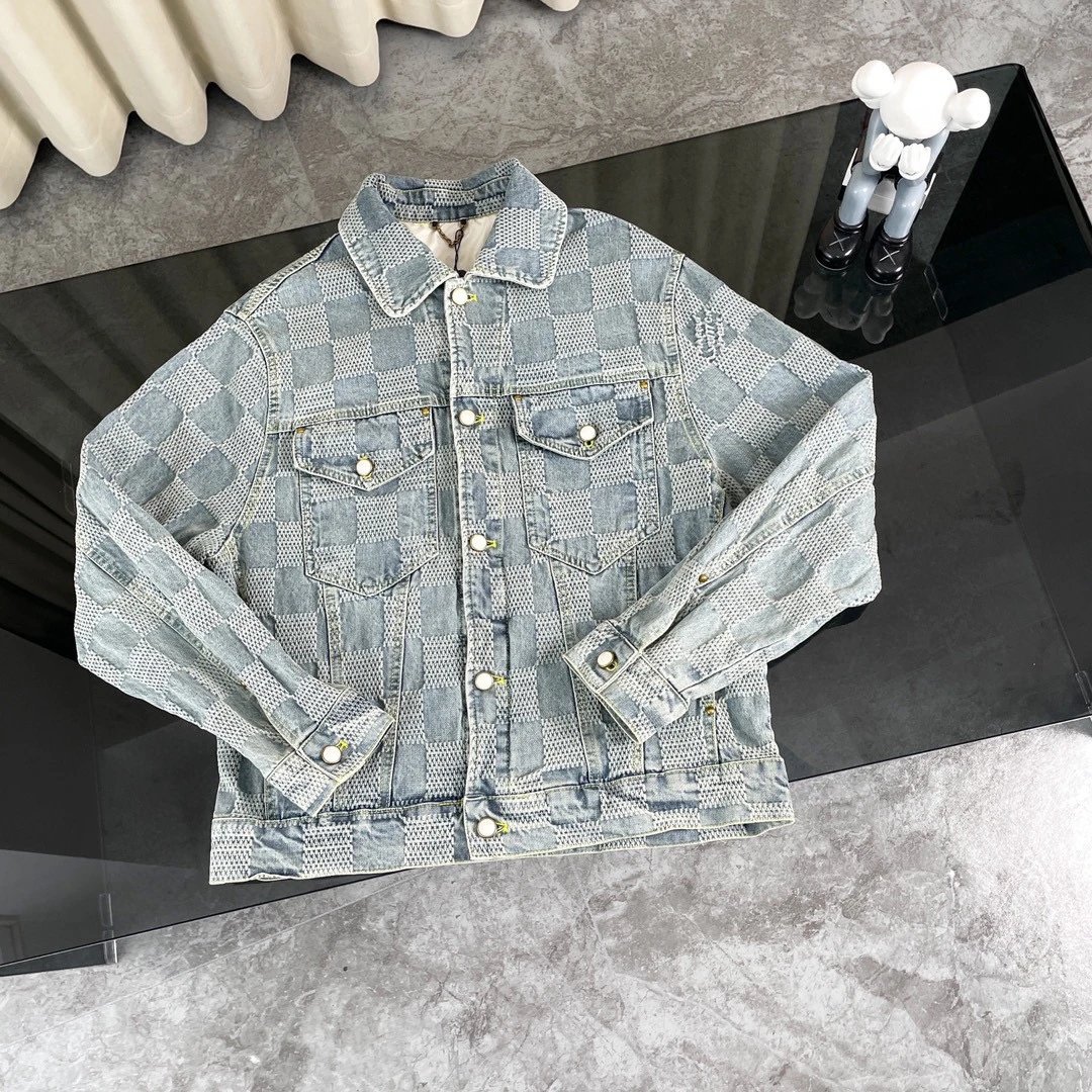 Louis Vuitton Matching Sets Checkerboard Denim Jacket and Jeans Set — 09