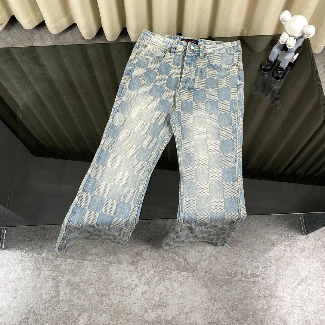 Louis Vuitton Matching Sets Checkerboard Denim Jacket and Jeans Set — 10