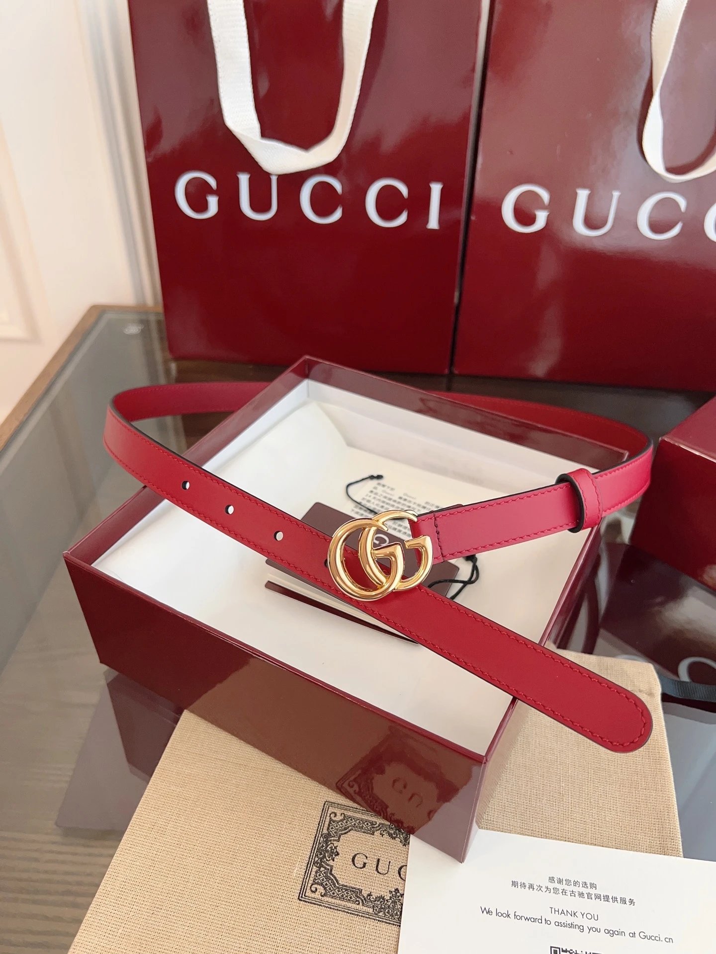 Gucci Belts Double G Buckle GG Monogram Belt — 17