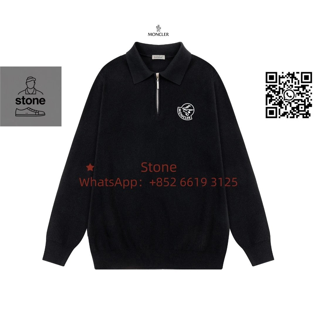 Moncler Knitwear Crewneck knit sweater with logo patch — 15