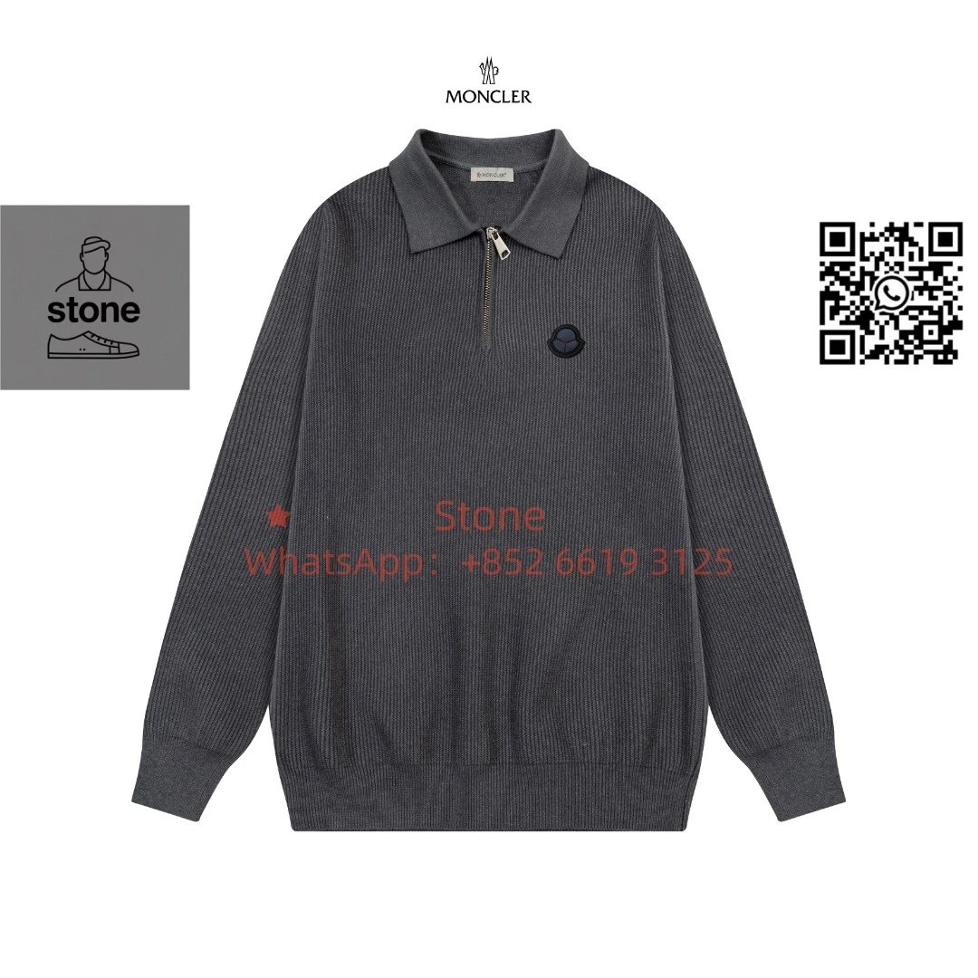 Moncler Knitwear Crewneck knit sweater with logo patch — 23