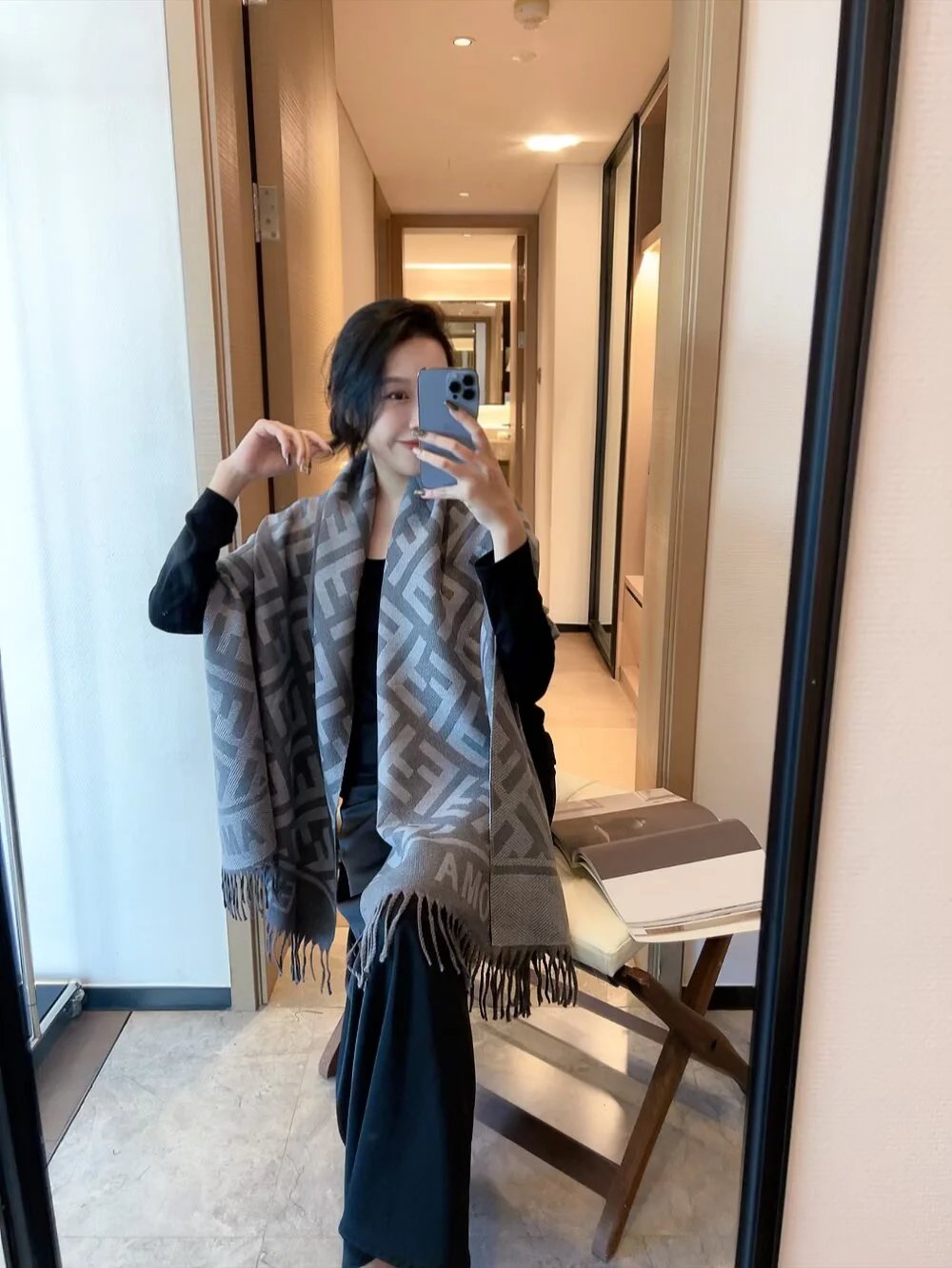 Louis Vuitton Scarves Monogram fringe scarf — 33