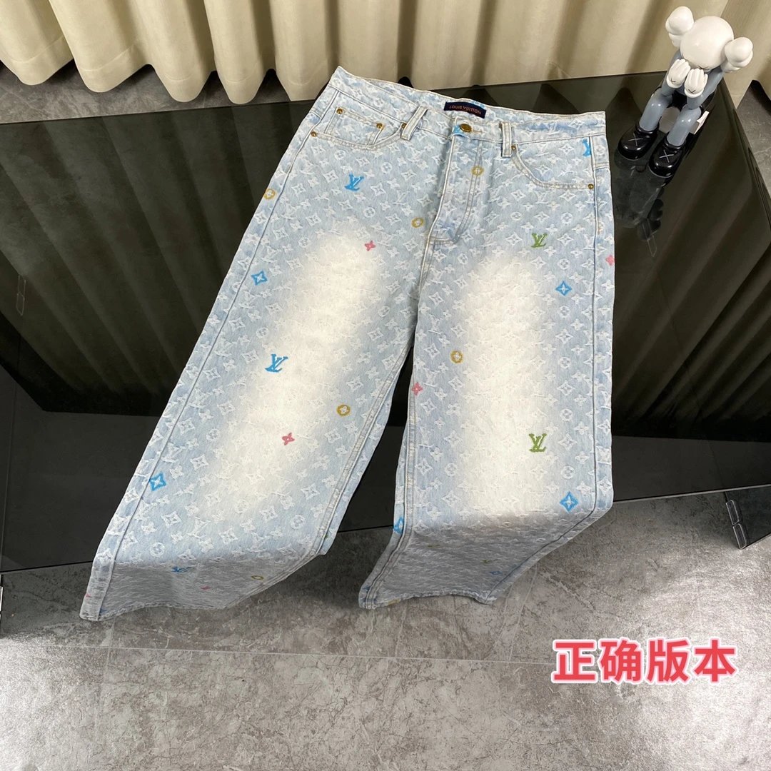 Louis Vuitton Matching Sets Checkerboard Denim Jacket and Jeans Set — 12