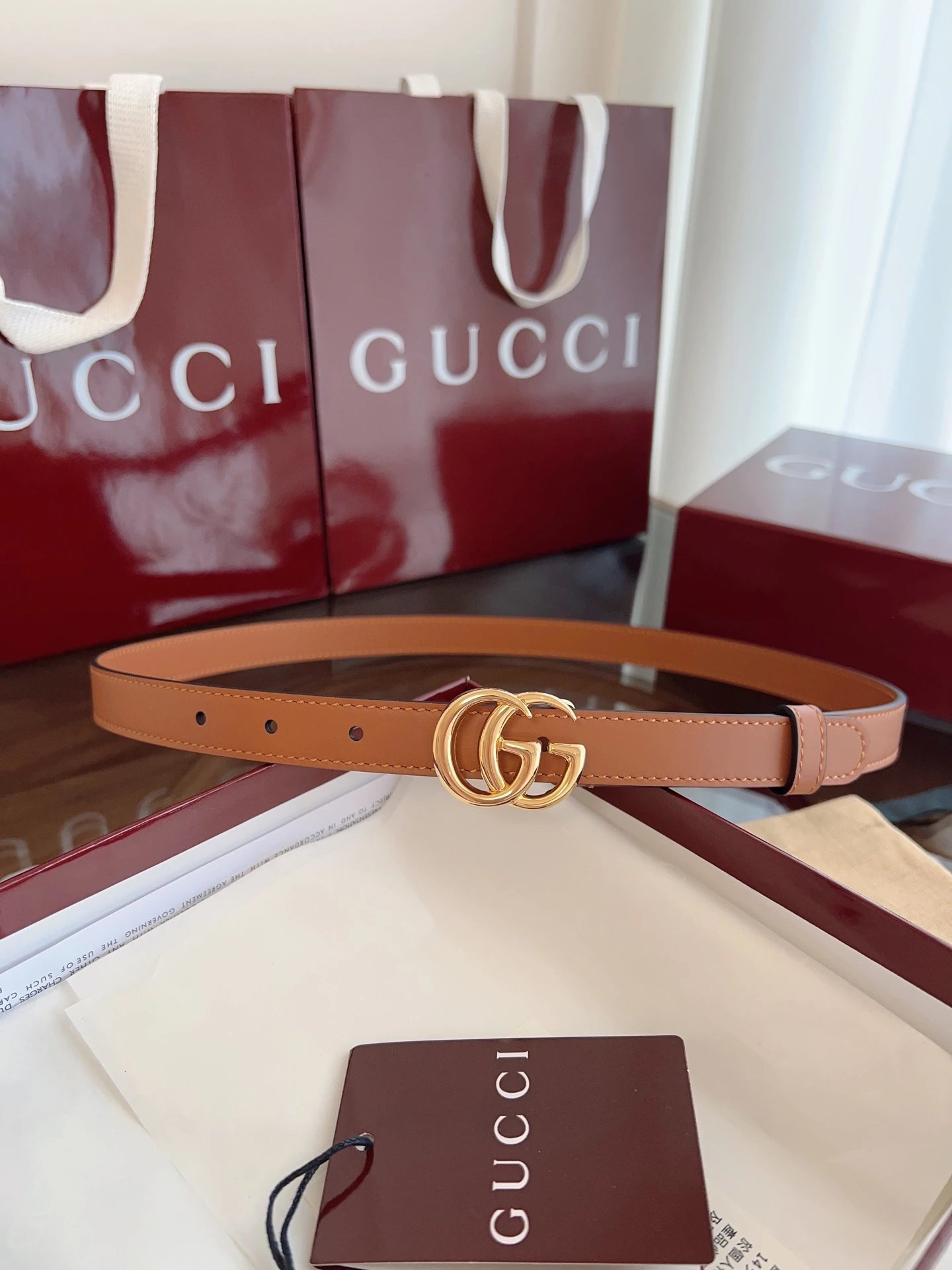 Gucci Belts Double G Buckle GG Monogram Belt — 16