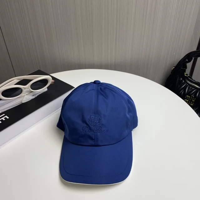 Loro Piana Hats Embroidered Crest Baseball Cap with Contrast Piping product detail image 1