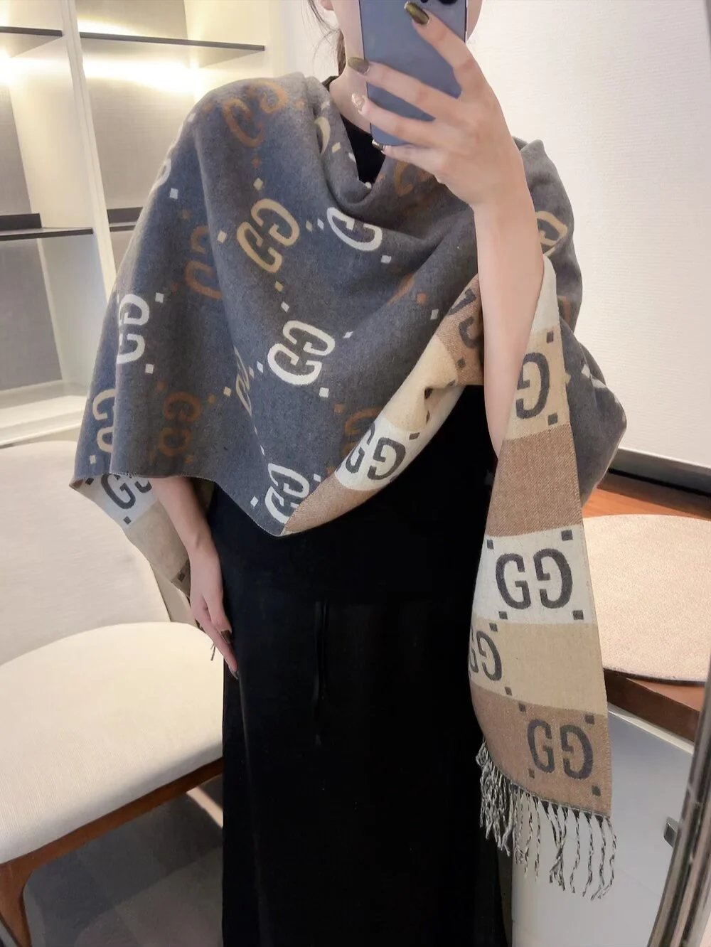 Louis Vuitton Scarves Monogram fringe scarf — 12