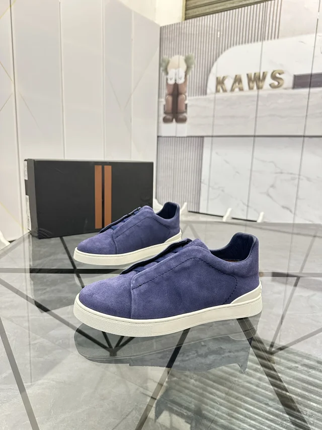 ZEGNA Sneakers Triple Stitch suede slip-on product detail image 9