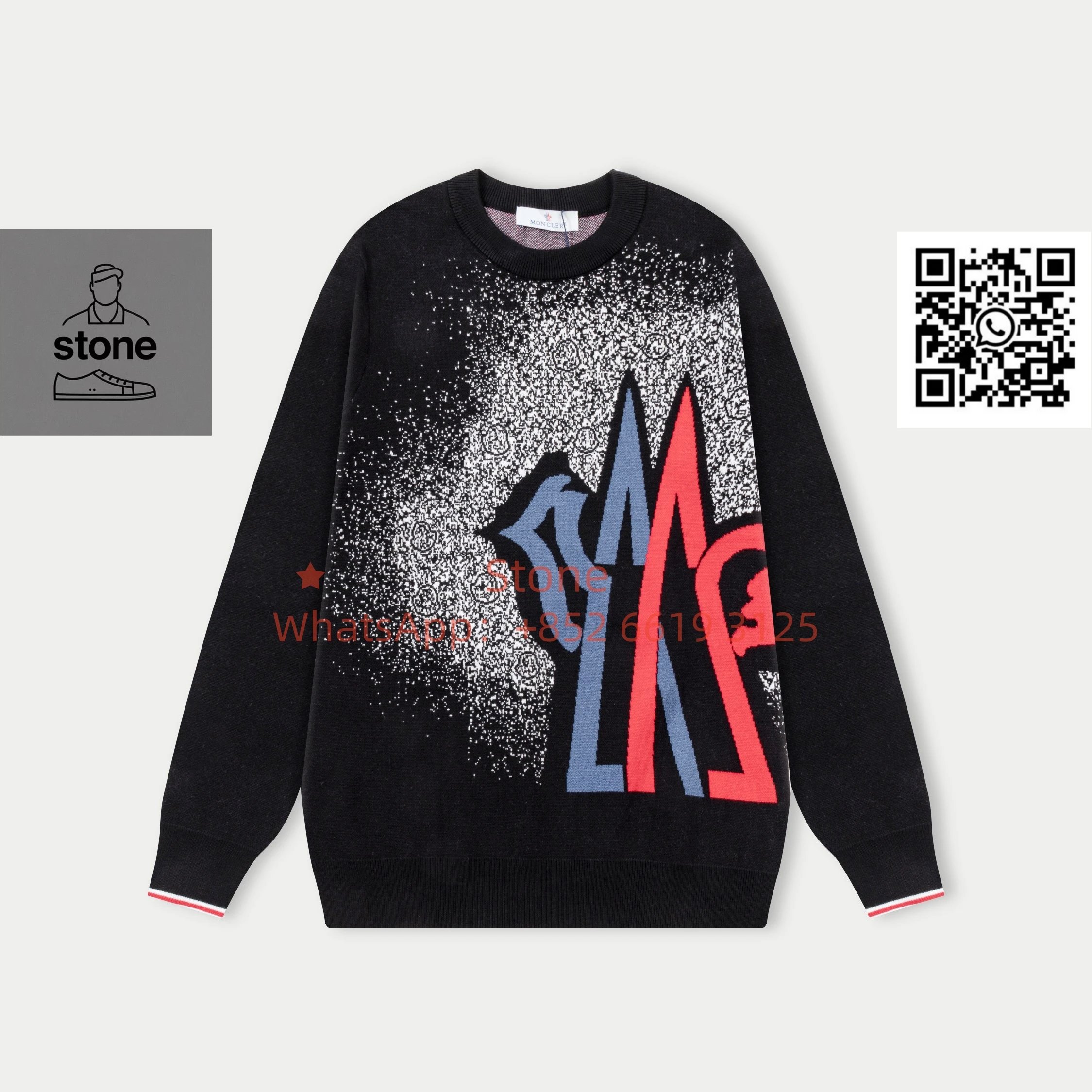 Moncler Knitwear Crewneck knit sweater with logo patch — 08