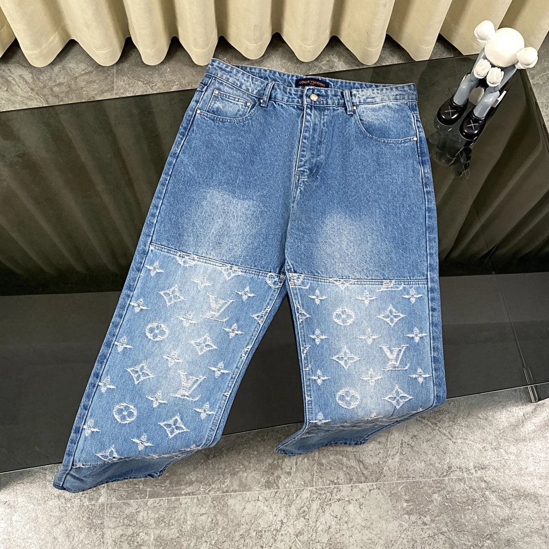 Louis Vuitton Matching Sets Checkerboard Denim Jacket and Jeans Set — 06