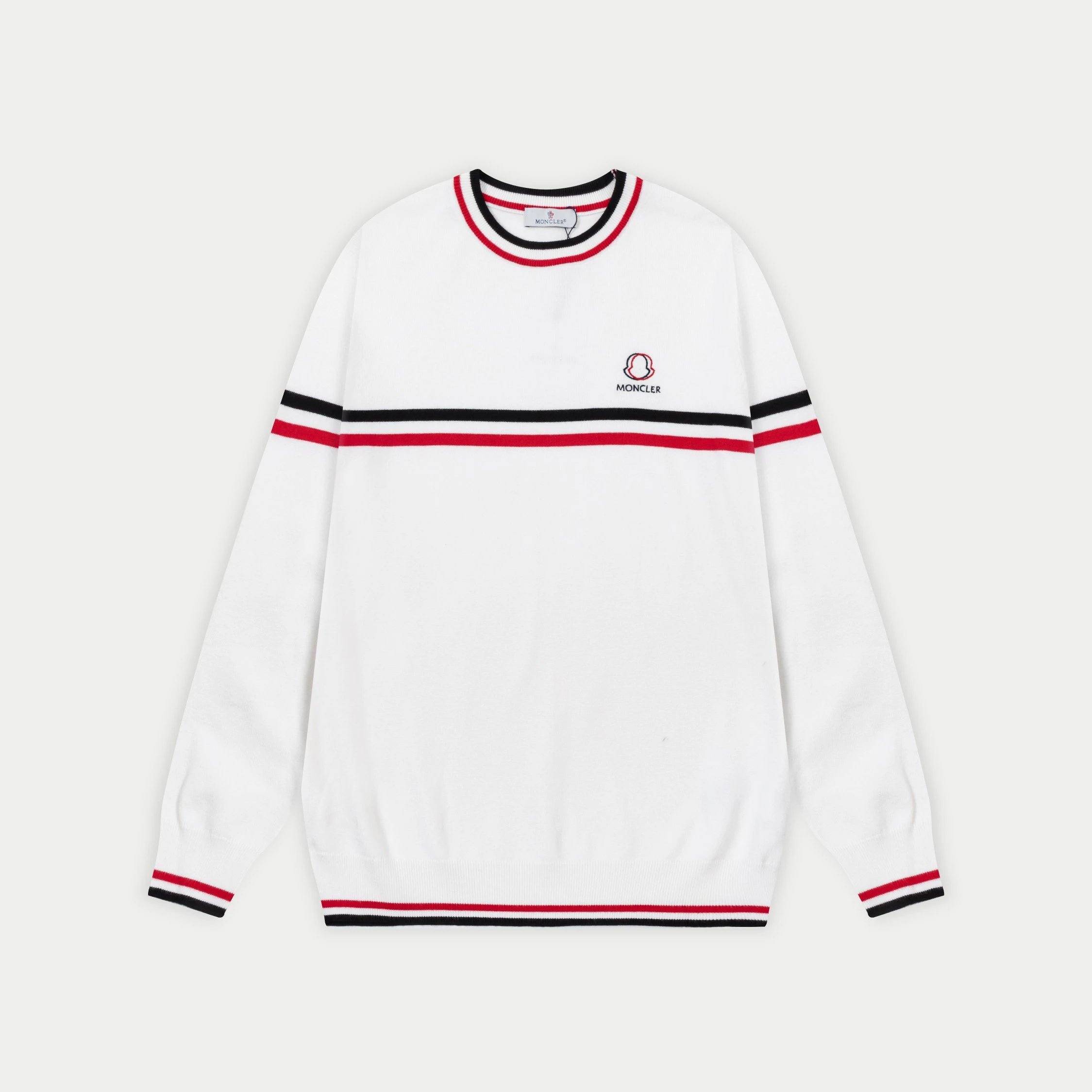 Moncler Knitwear Crewneck knit sweater with logo patch image 10