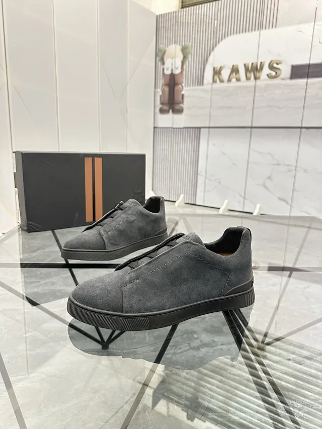 ZEGNA Sneakers Triple Stitch suede slip-on product detail image 7