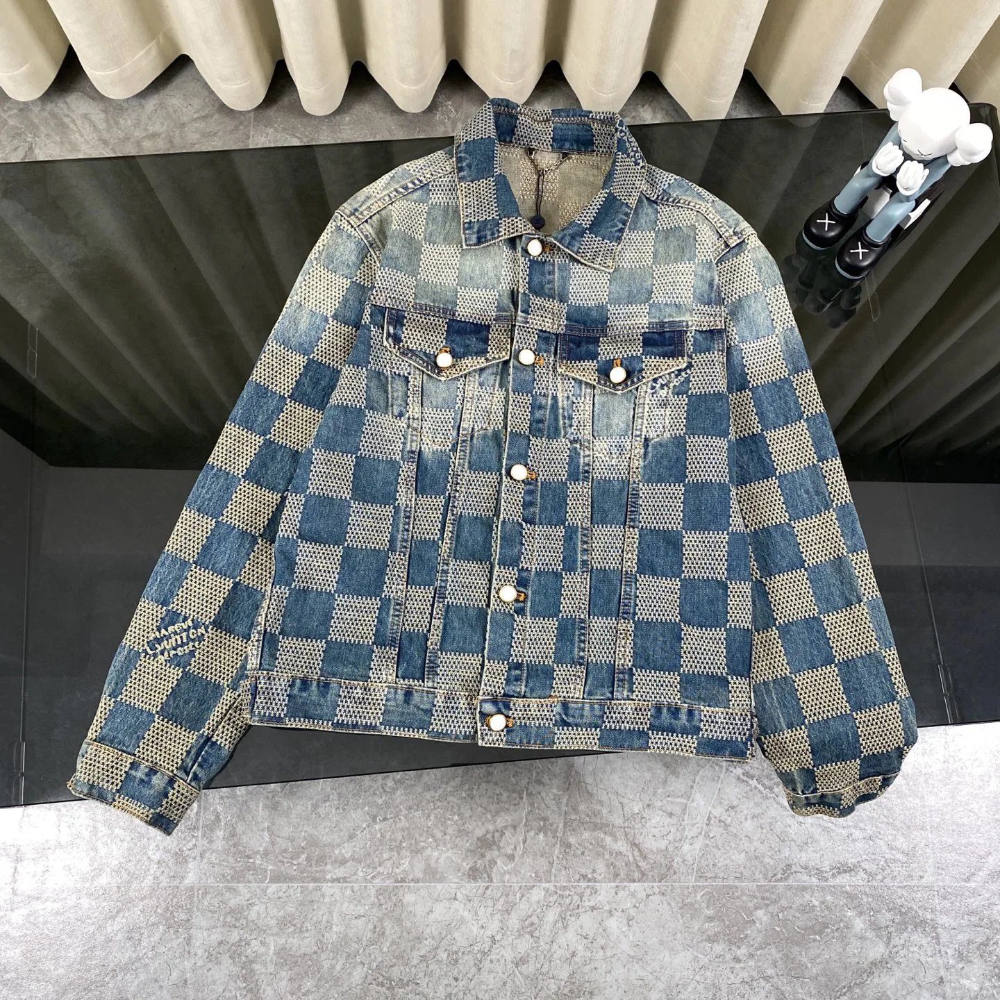 Louis Vuitton Matching Sets Checkerboard Denim Jacket and Jeans Set — 01
