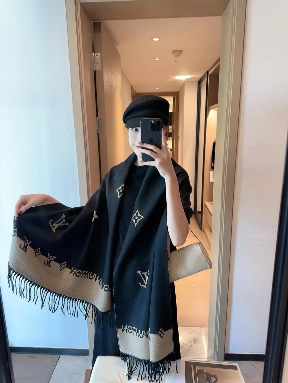 Louis Vuitton Scarves Monogram fringe scarf — 08