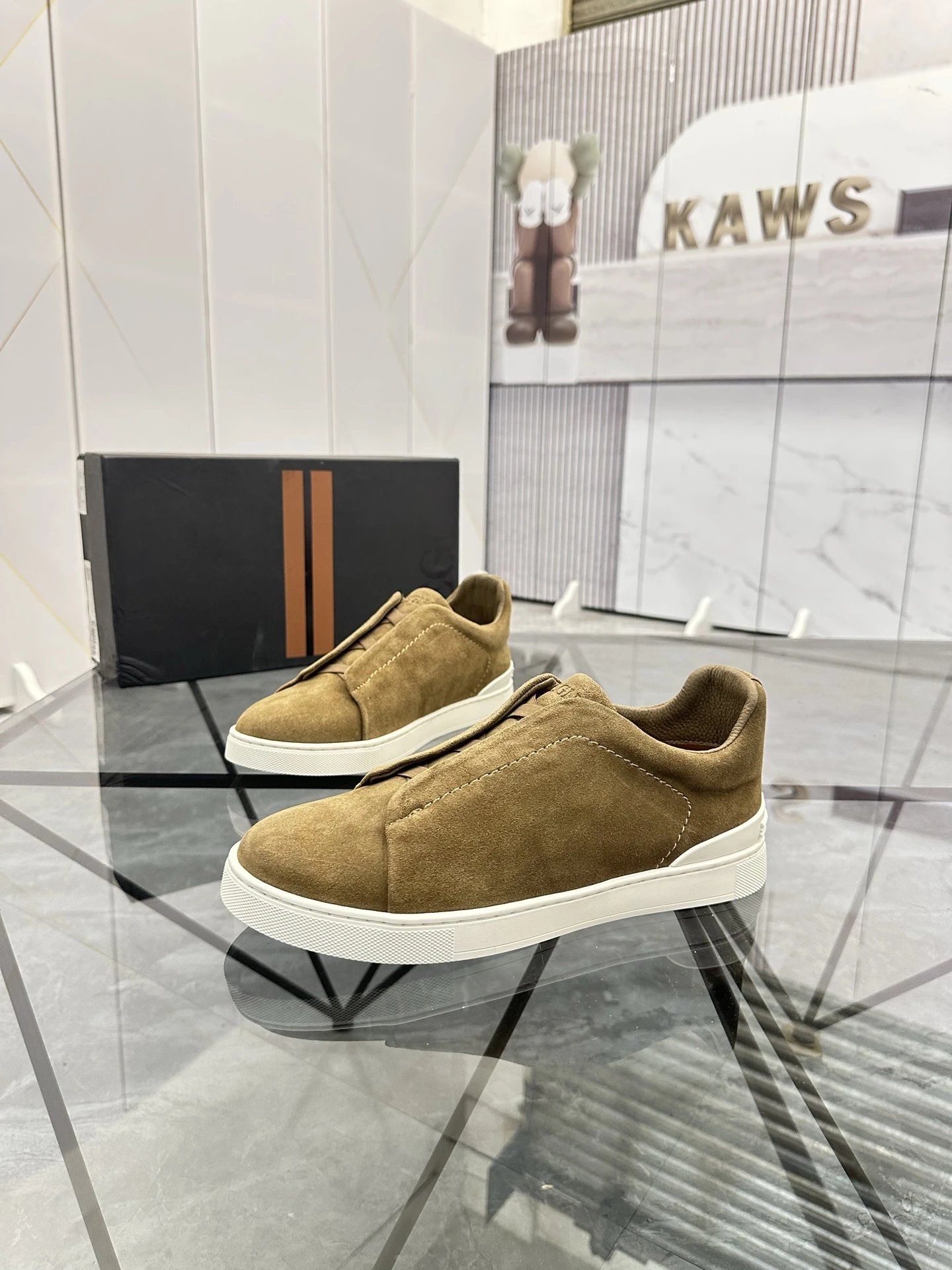 ZEGNA Sneakers Triple Stitch suede slip-on — 03