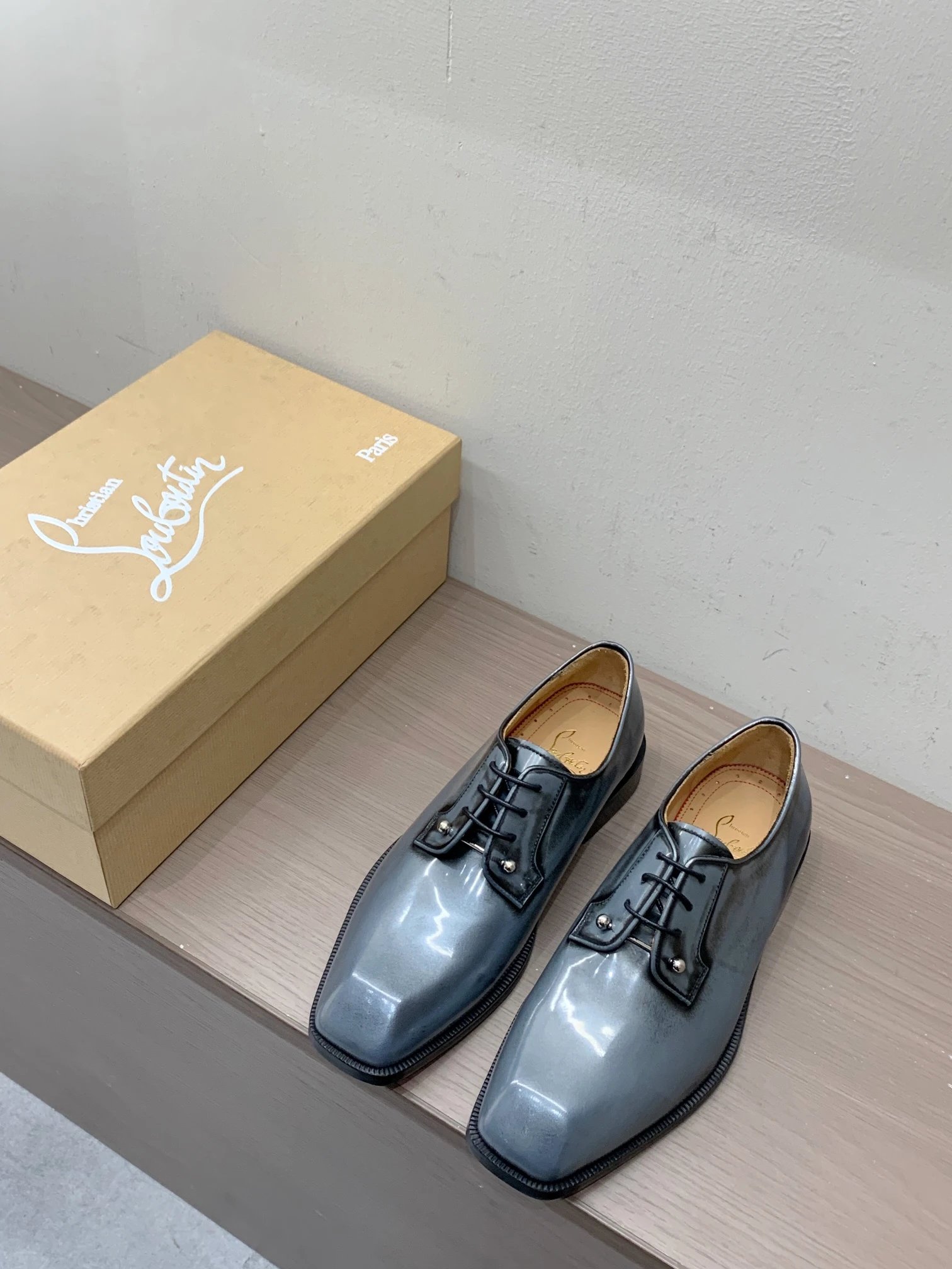 Christian Louboutin Leather Shoes C11 Square-Toe Dress — 01