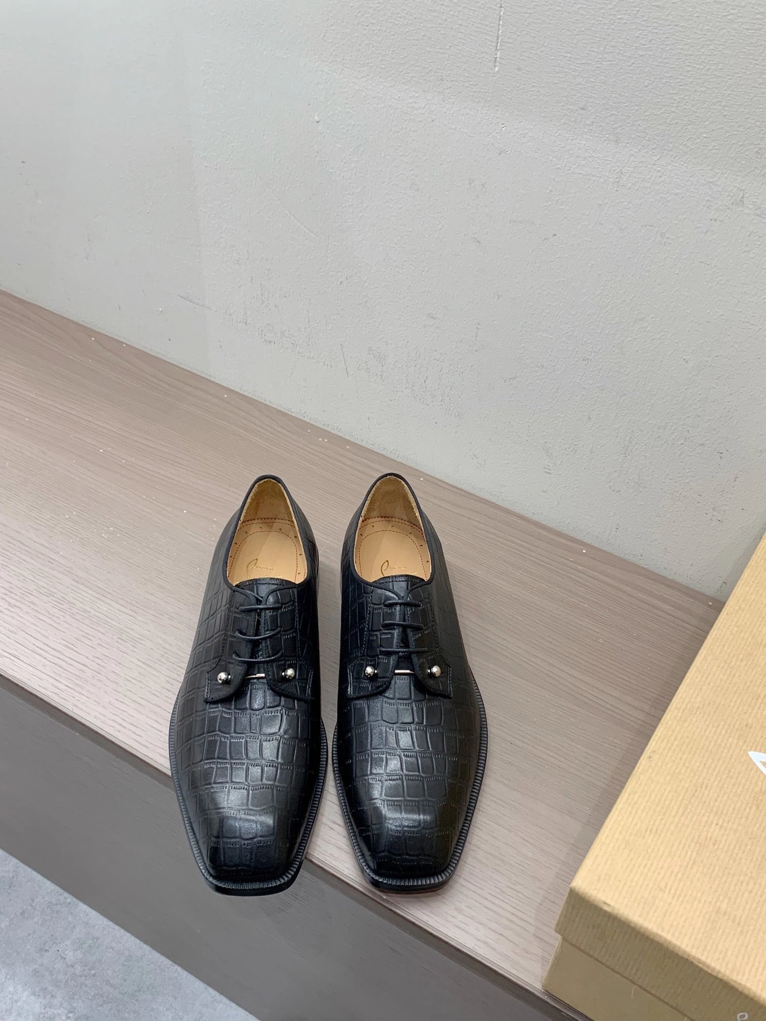 Christian Louboutin Leather Shoes C11 Square-Toe Dress — 03