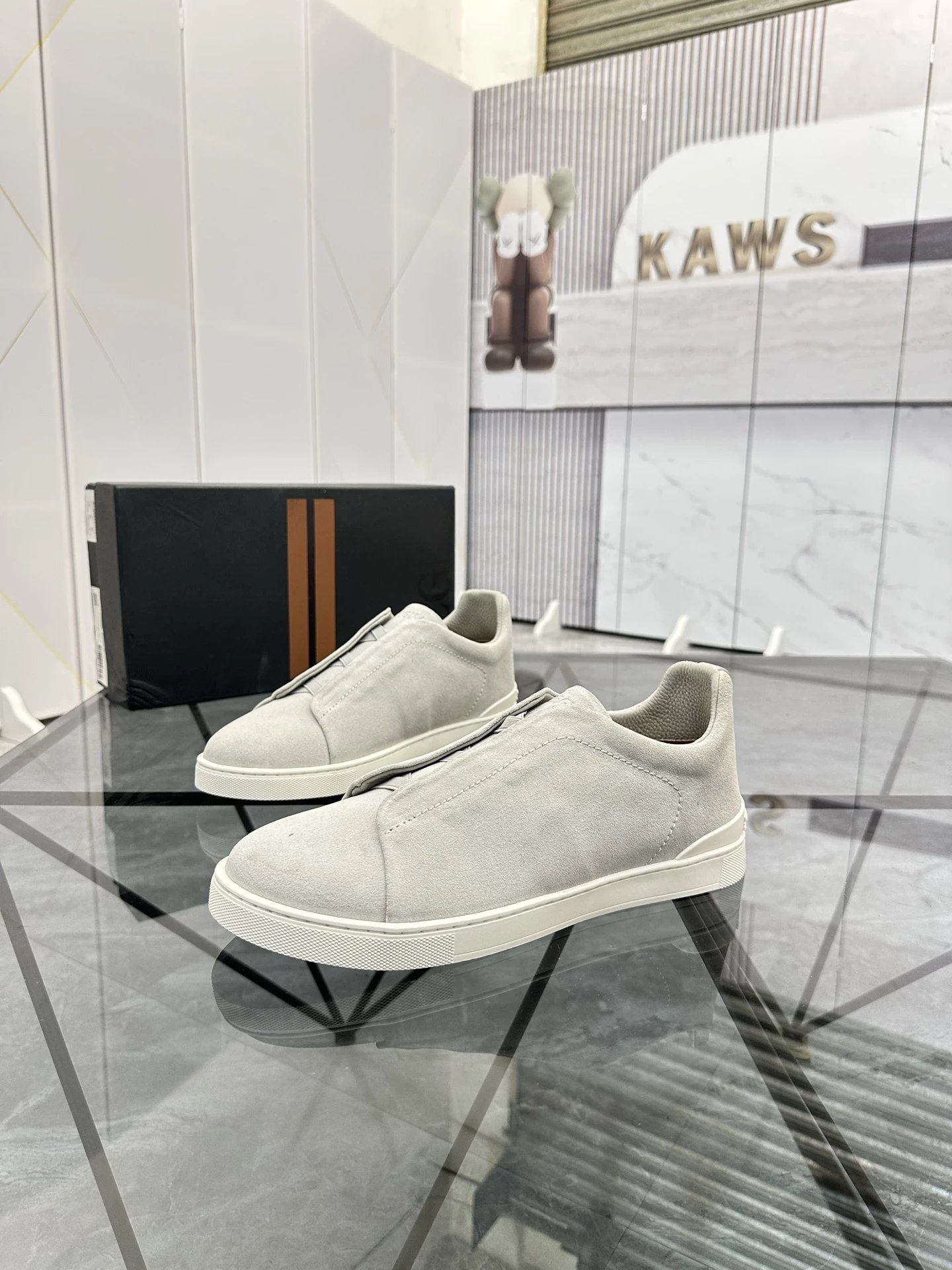 ZEGNA Sneakers Triple Stitch suede slip-on — 11