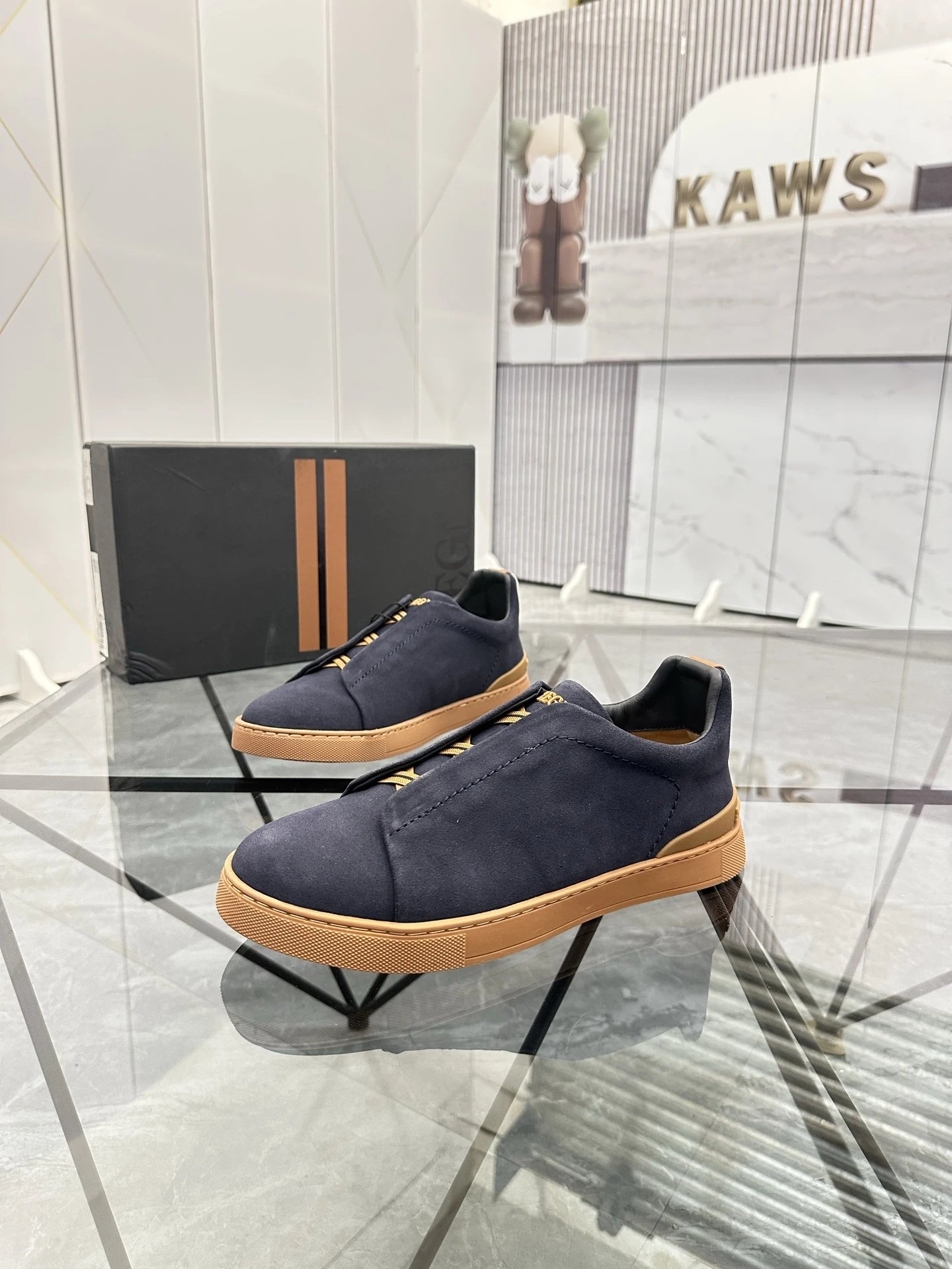 ZEGNA Sneakers Triple Stitch suede slip-on — 02