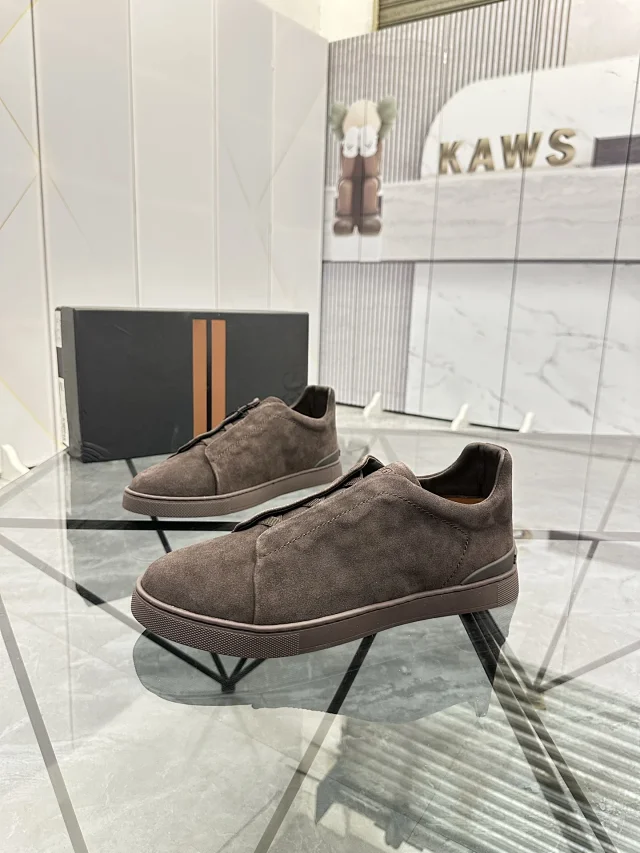 ZEGNA Sneakers Triple Stitch suede slip-on product detail image 8