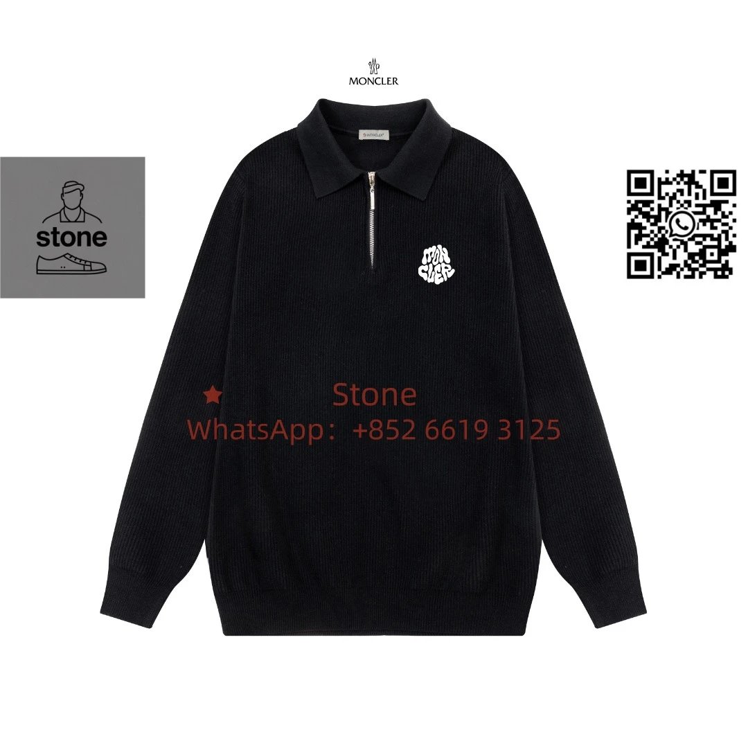 Moncler Knitwear Crewneck knit sweater with logo patch — 17