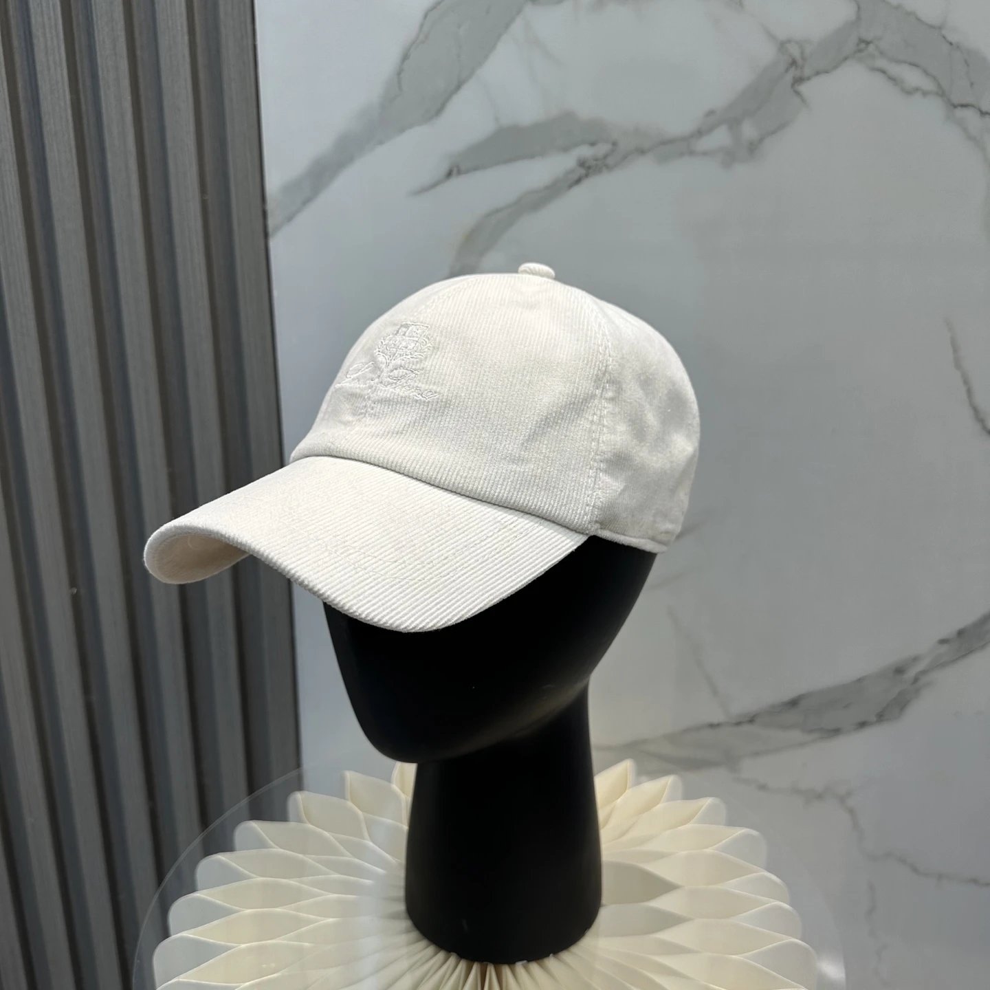 Loro Piana Hats Embroidered Crest Baseball Cap with Contrast Piping — 23