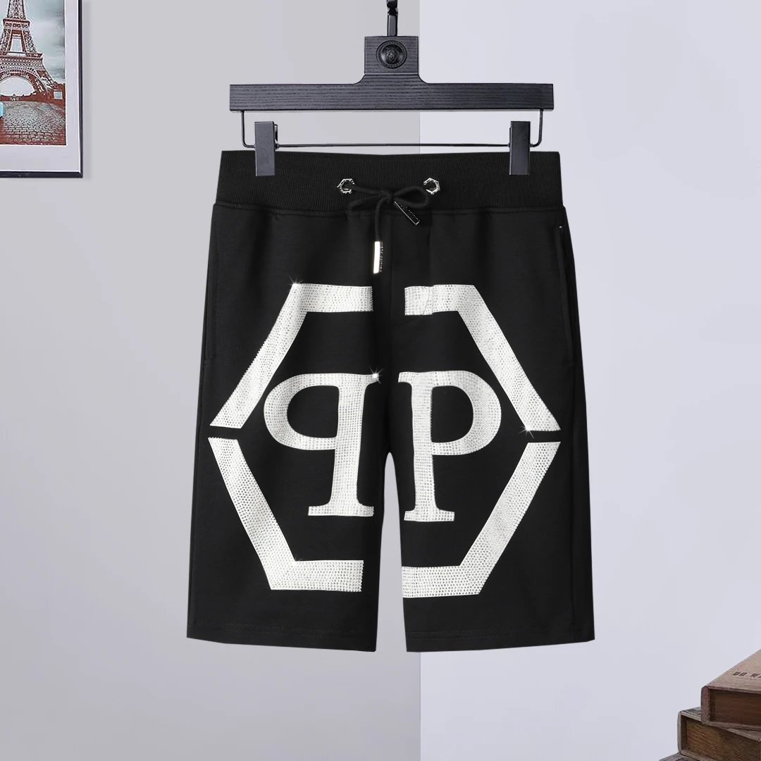 Philipp Plein Graphic Drawstring Shorts — 14