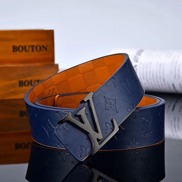 Louis Vuitton Belts LV Initiales buckle belt with embossed monogram or checkerboard pattern product detail image 5