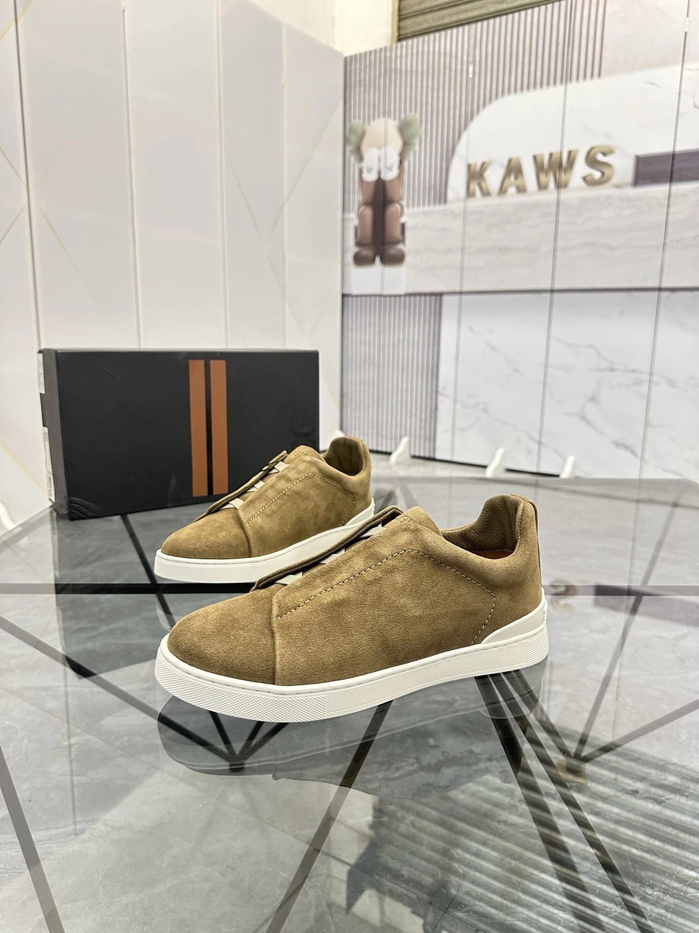 ZEGNA Sneakers Triple Stitch suede slip-on — 13