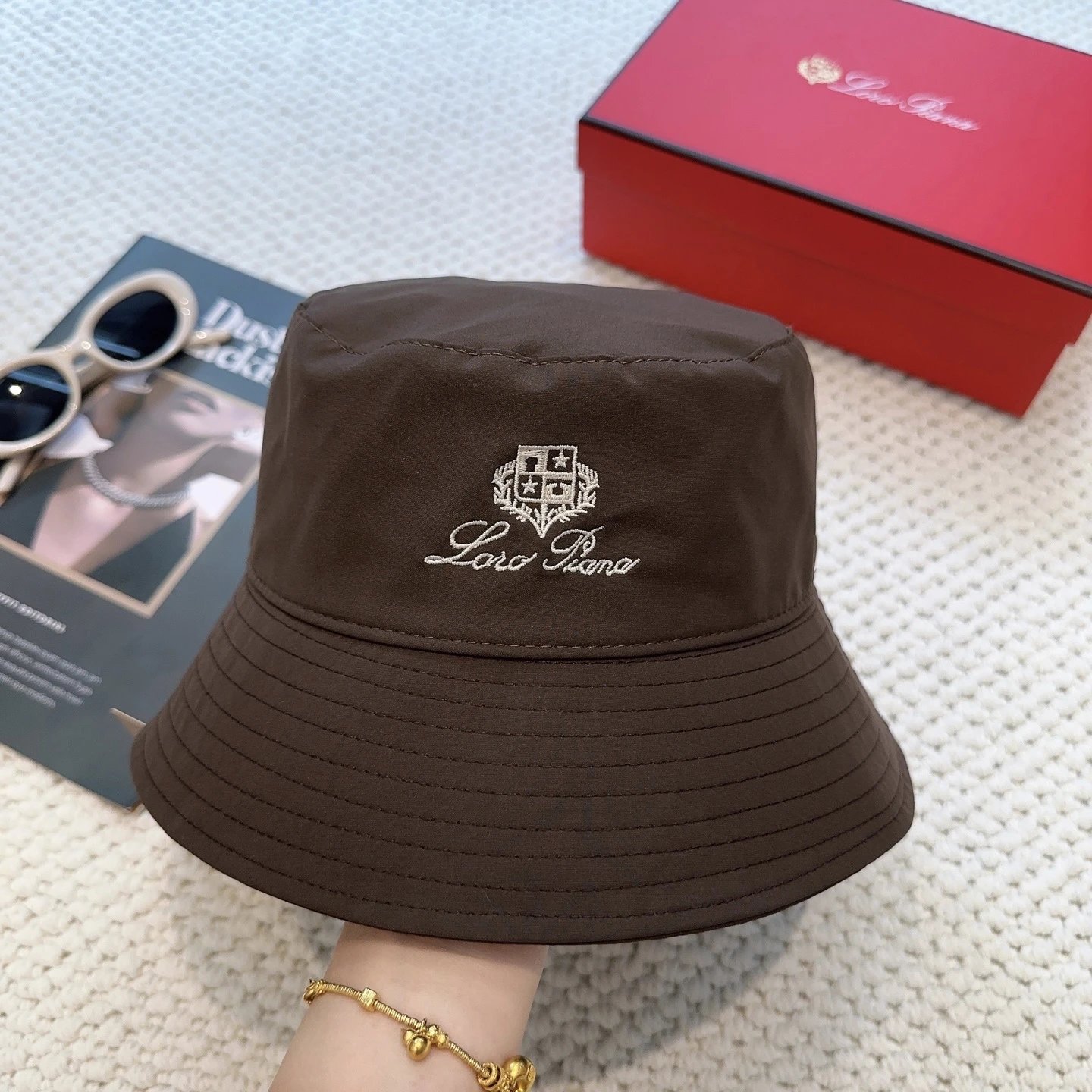 Loro Piana Hats Embroidered Crest Baseball Cap with Contrast Piping — 32