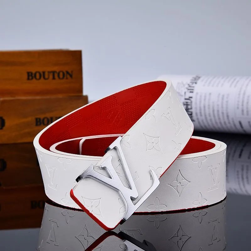 Louis Vuitton Reversible Monogram Belt White / Red Leather Belt