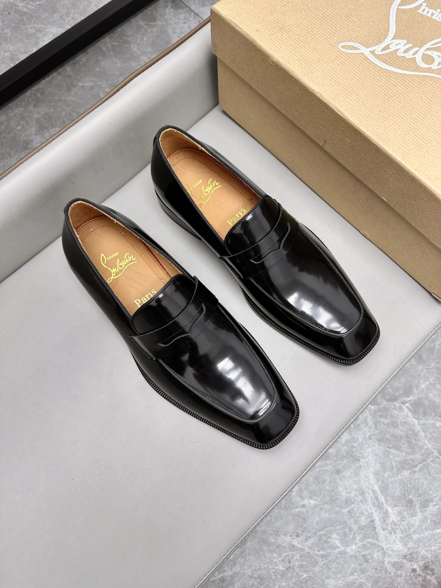Christian Louboutin Leather Shoes C11 Square-Toe Dress — 17