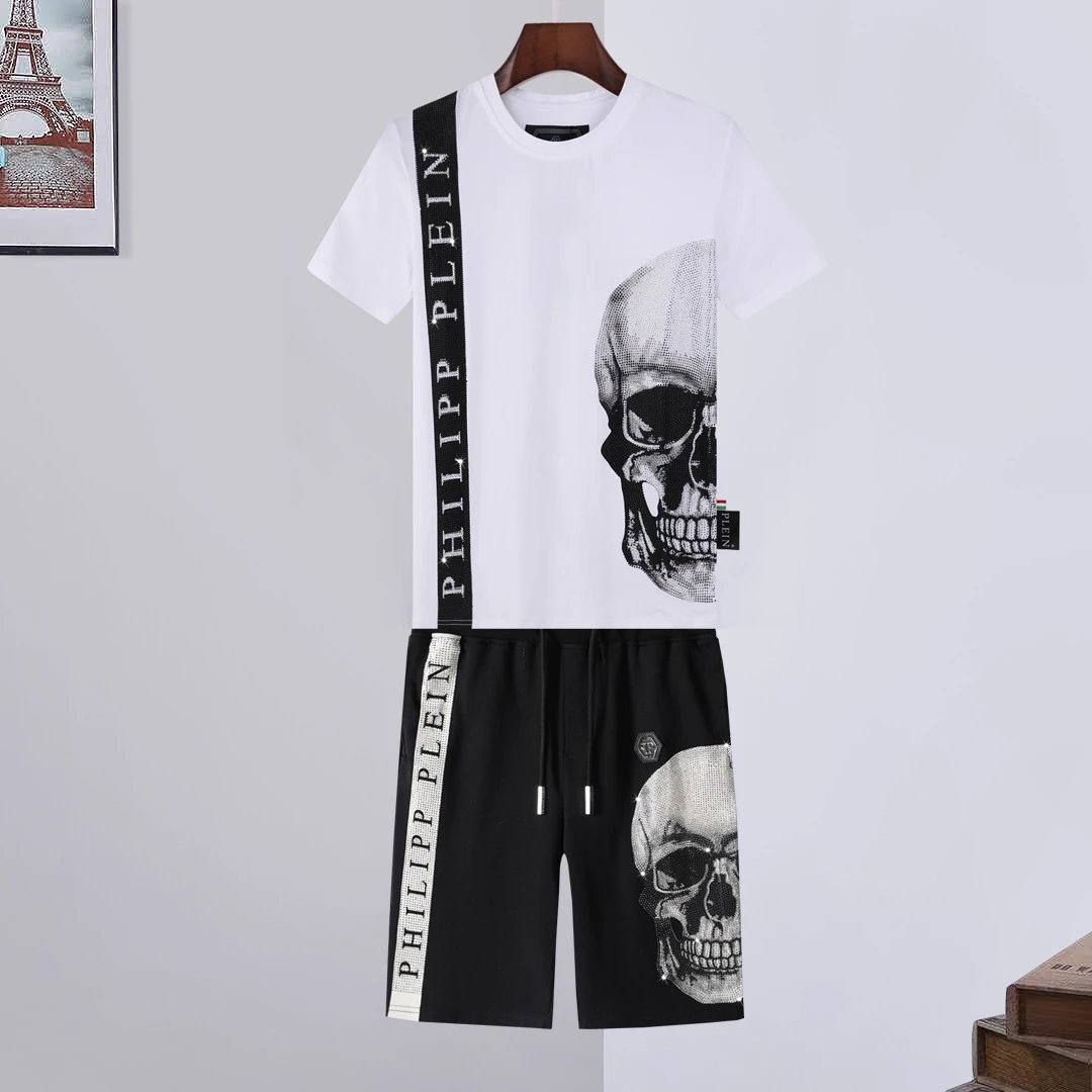 Philipp Plein Graphic Drawstring Shorts — 33